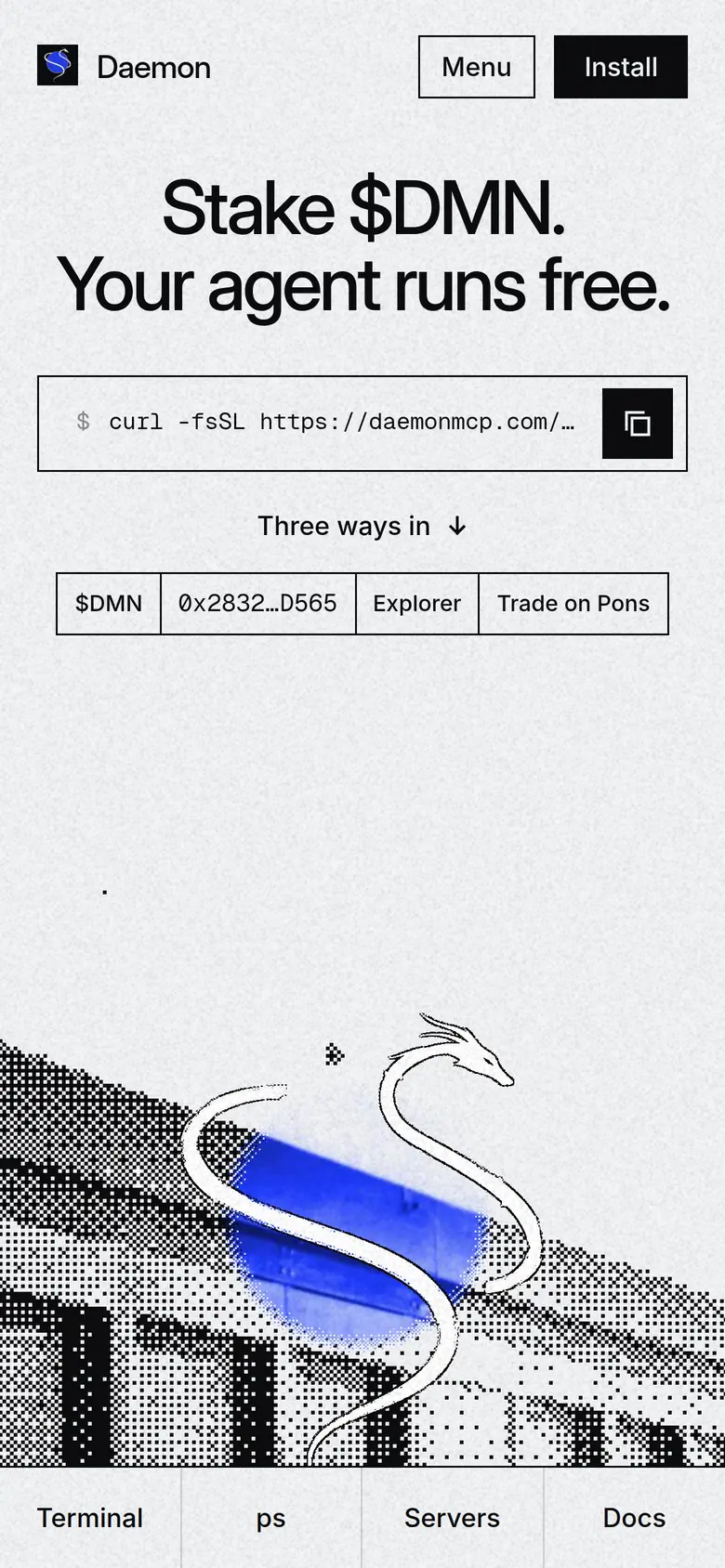 The Daemon home page on a phone
